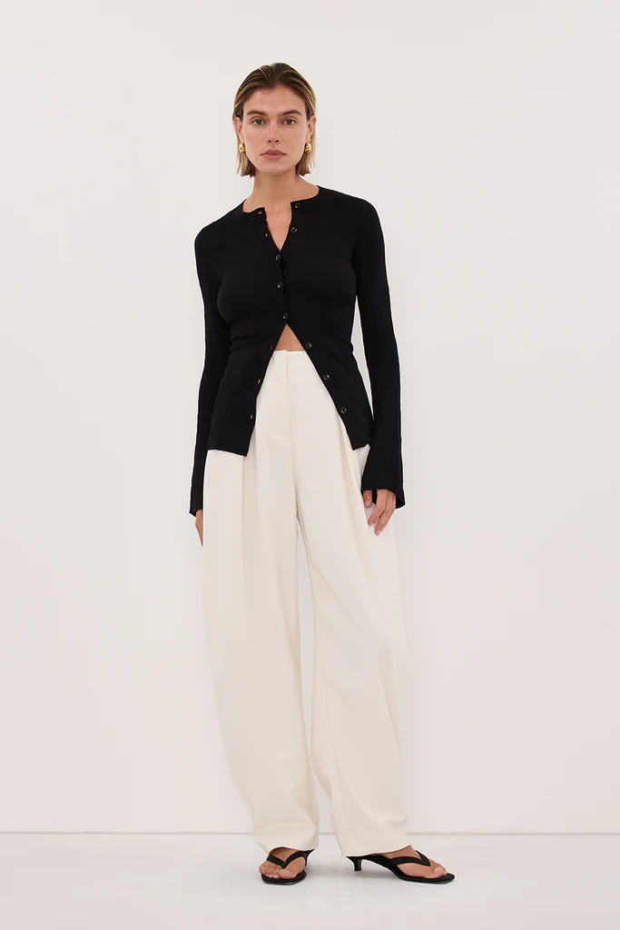 ALIAS BLACK LONG SLEEVE KNIT TOP | DISSH