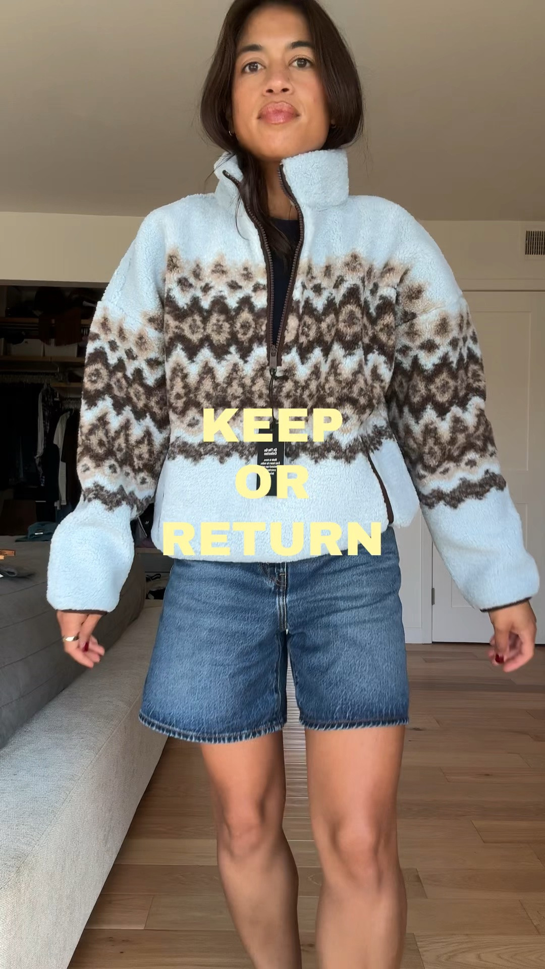 cutest, coziest Sherpa fleece pullover! use code AFLTK for 20% off, wearing a size small