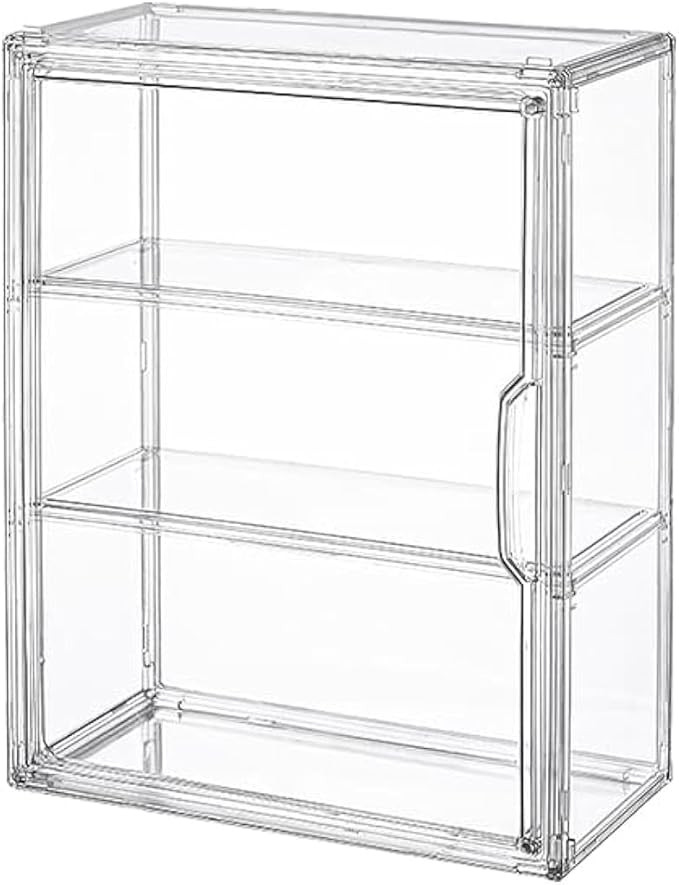 2Pack 3 Tiers Clear Display Case for Figures, Acrylic Storage Organizers Box with Magnetic Door, ... | Amazon (US)
