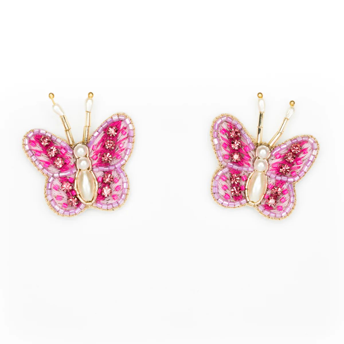 Pink Pearl Butterfly Studs | Beth Ladd Collections