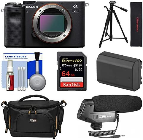 Sony Alpha a7C Mirrorless Digital Camera (Body Only) – Black - with 64GB Memory Card, Condenser... | Amazon (US)