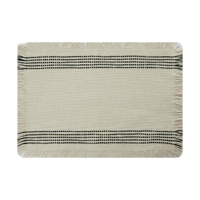 Better Homes and Gardens Jett Stripe Woven Placemat - Black and White - 14" x 20" | Walmart (US)