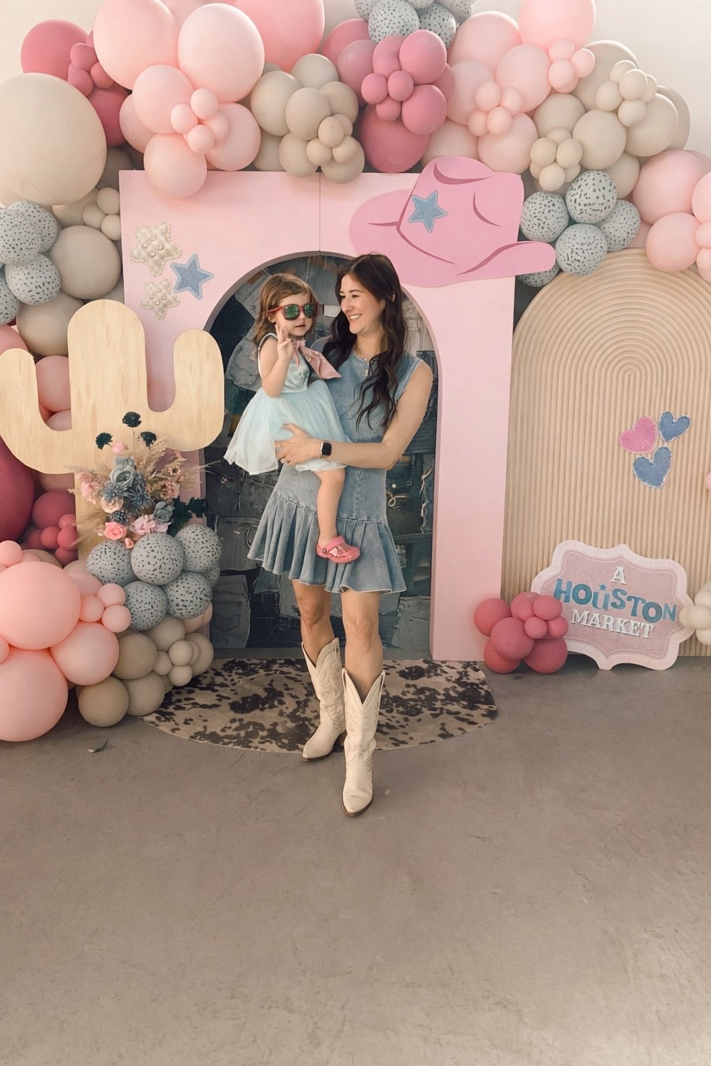 Rodeo outfit inspo. Denim dress and  boots. Use code Jennimetz for a discount on VICI’s website. 

#LTKdayinmylife #LTKootd #LTKmomlife