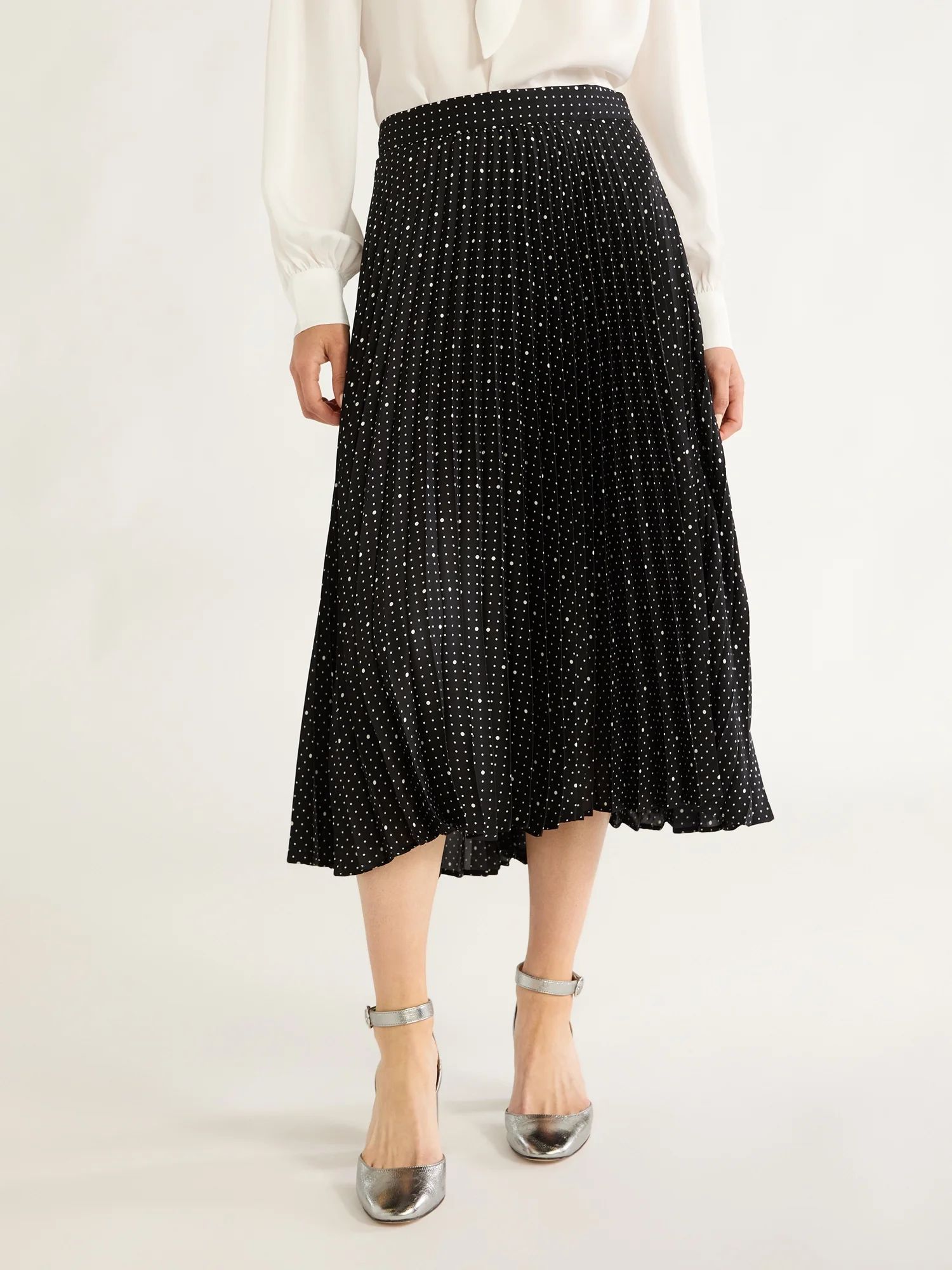 Free Assembly Women’s Pleated Midi Skirt, Sizes XS-XXL | Walmart (US)