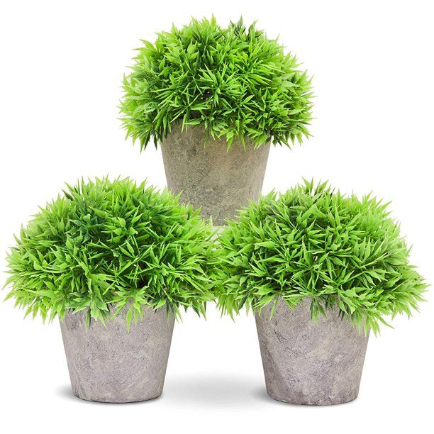 Set of 3 Artificial Plants in Pots, 5" Potted Fake House Plants Home Indoor Decoration, Small Fau... | Walmart (US)