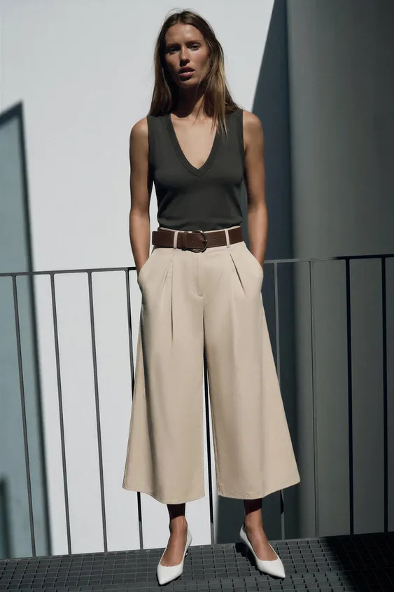 CULOTTE TROUSERS WITH BELT | Zara US