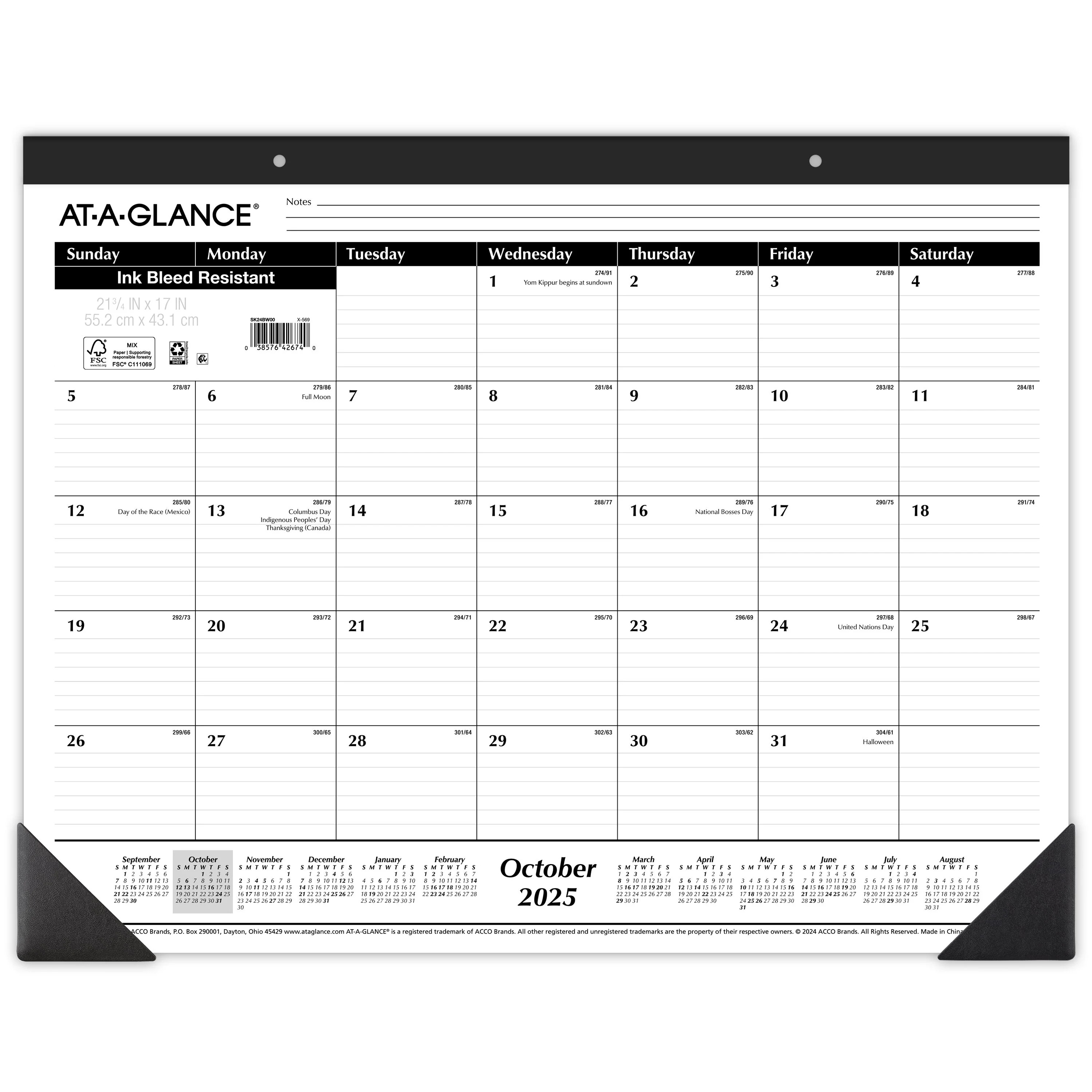 AT-A-GLANCE 2026 Monthly Desk Pad Calendar, 21.75" x 17" | Walmart (US)