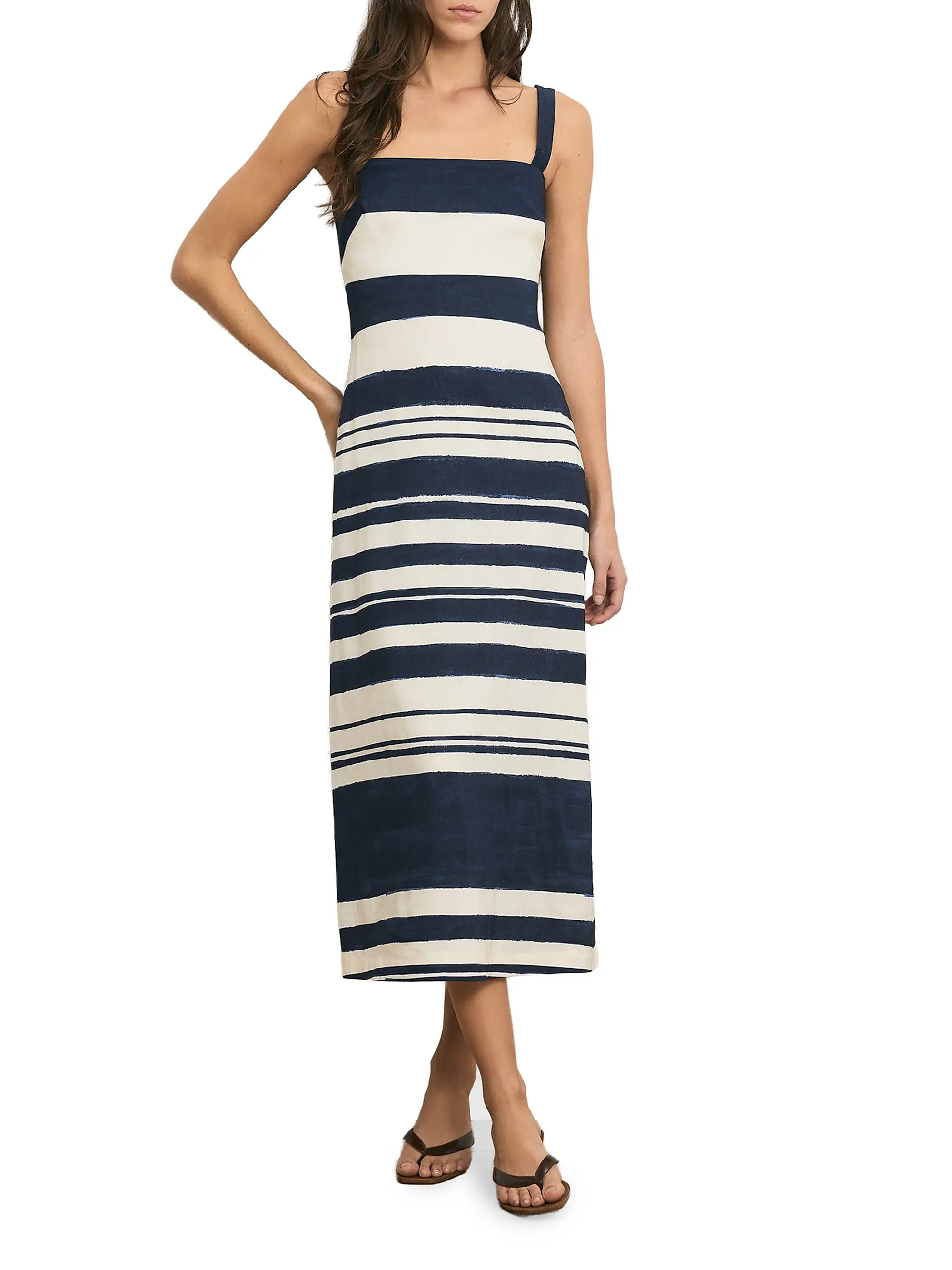 Veronica Beard Ella Striped Midi-Dress | Saks Fifth Avenue | Saks Fifth Avenue