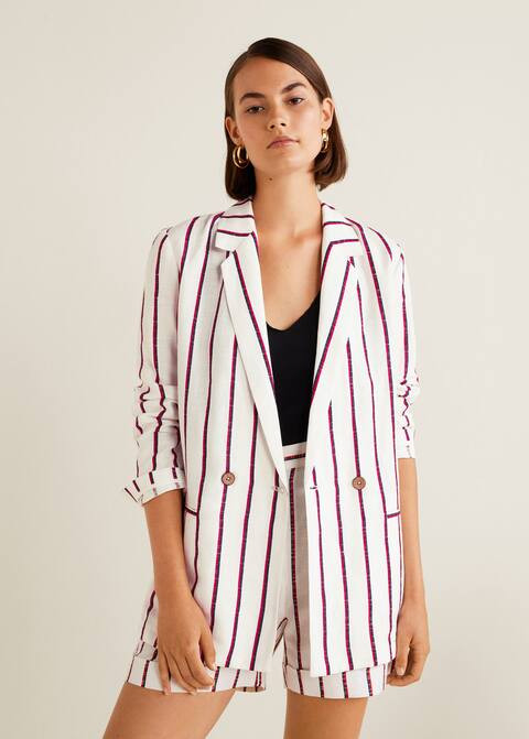 Destrukturierter leinenblazer - f füBlazer Damen | MANGO (DE)