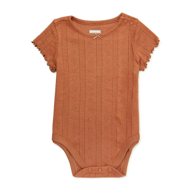Garanimals Baby Girls Short Sleeve Pointelle Bodysuit, Sizes 0/3M-24M | Walmart (US)