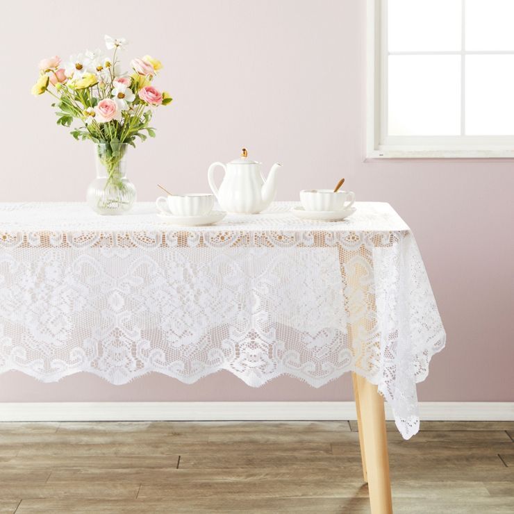 Juvale White Lace Tablecloth for Rectangular Tables, Vintage Style for Formal Dining, Dinner Part... | Target