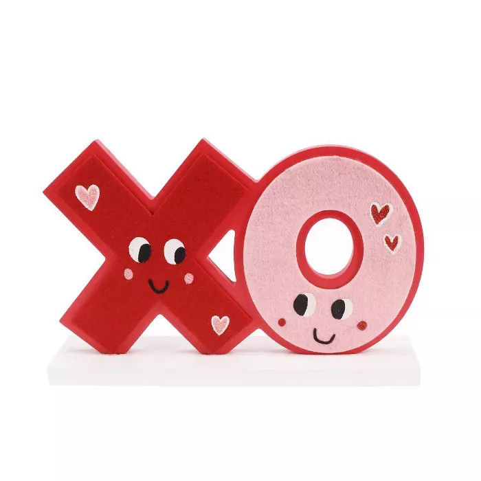 XO Valentine's Wood Table Top Sign Felt - Spritz™ | Target