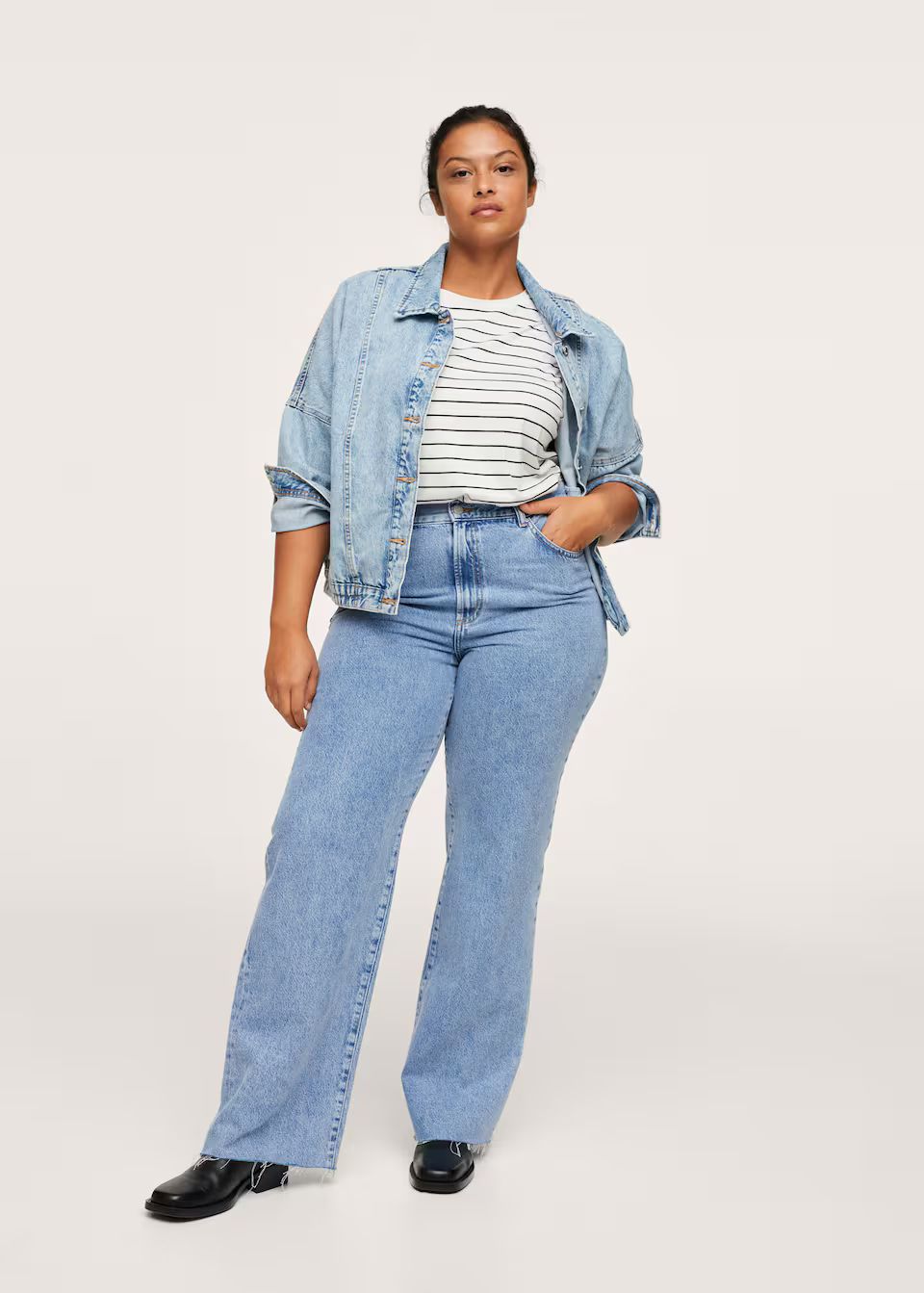 Wideleg high-waist jeans | MANGO (NL)