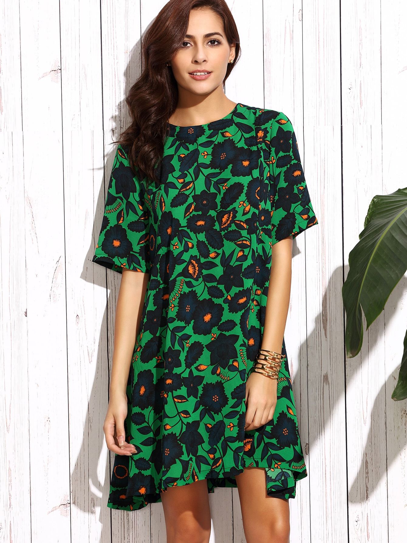 Tropical Print Swing Dress | SHEIN