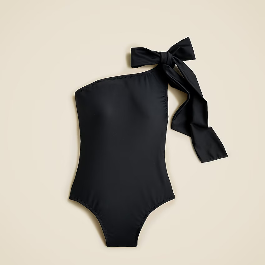 Bow one-shoulder one-piece | J. Crew US