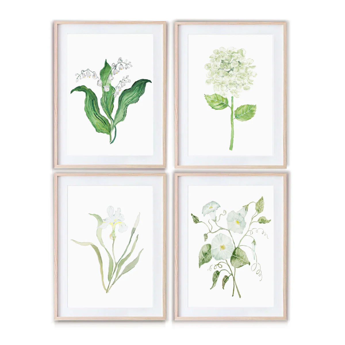 Watercolor Botanical Floral Wall Art Set | Set of Botanical Prints | Sweet Pea and Whimsy