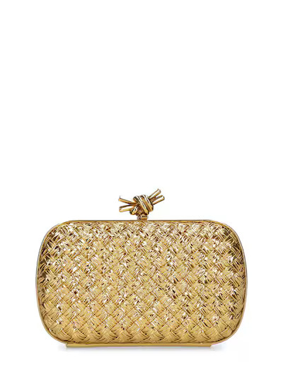 Pochette knot in pelle lamé - Bottega Veneta - Donna | Luisaviaroma | Luisaviaroma