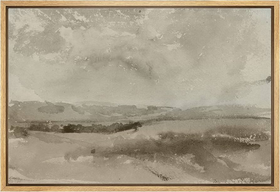 SIGNLEADER Framed Canvas Print Wall Art Pastel Brown Mountain Valley Landscape Nature Wilderness ... | Amazon (US)