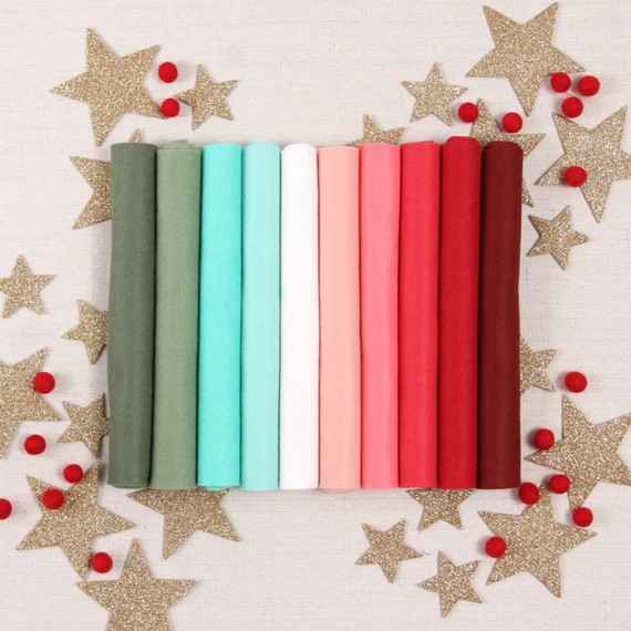 Wool Felt // Winter Mint // Garland Felt, Felt Collection, Wool Felt Sheets, DIY Christmas Ornaments | Etsy (US)