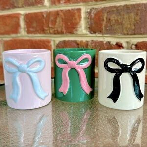 Target Bullseye Playground Christmas SET OF 3 Coquette Bow Ceramic Candles | Poshmark