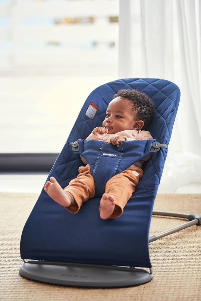 BabyBjörn Bouncer Bliss, Midnight Blue, Woven, Classic Quilt | 2-in-1 AdjustableBaby Bouncer Sea... | Amazon (US)