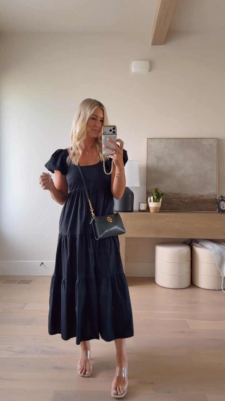 This dress quickly became a favorite. True to size and awesome quality and fit 
Black maxi dress 
Clear heels

#LTKootd #LTKNYFW #LTKOver40