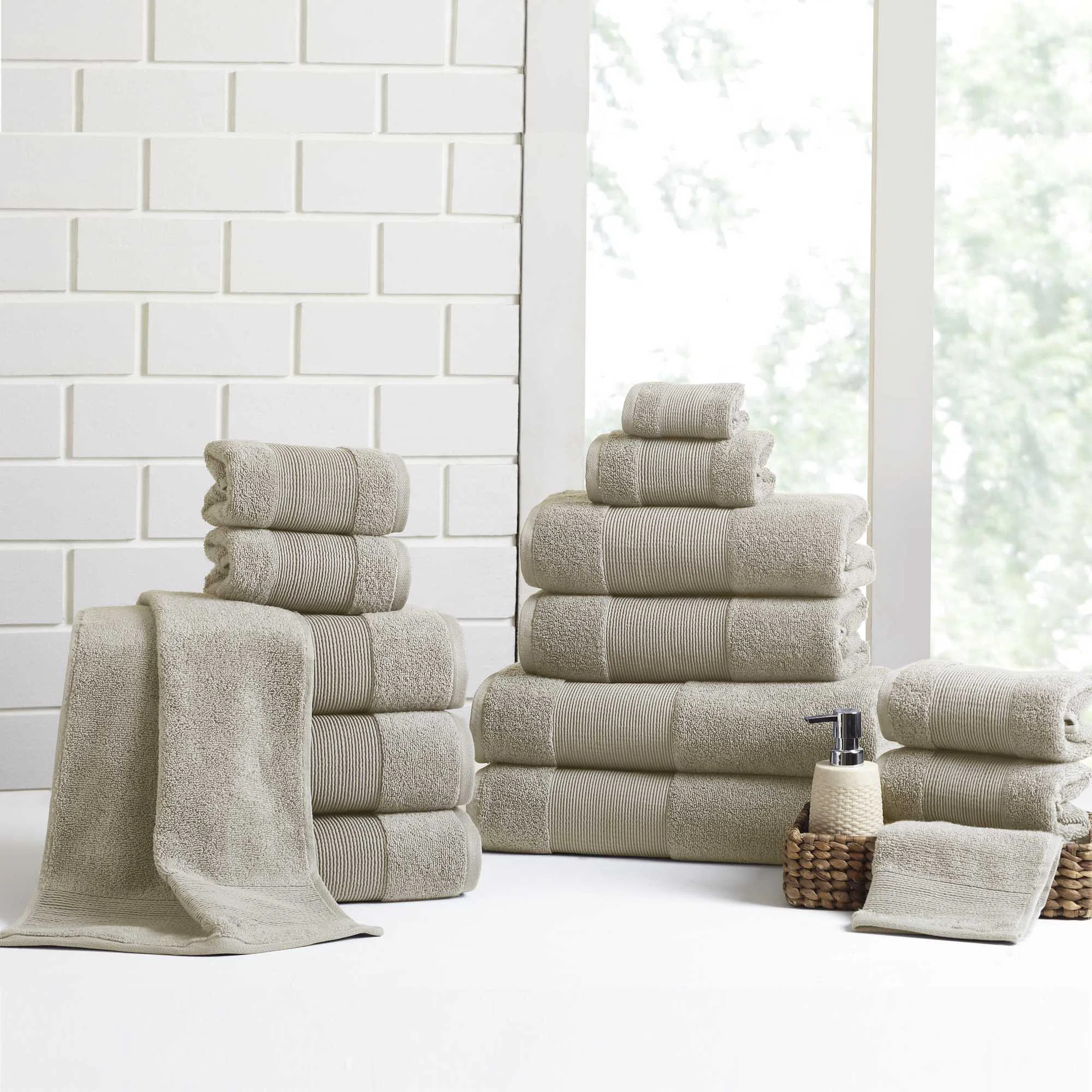 Modern Threads - Air Cloud 18-Piece 100% Zero-Twist Cotton Towel Set - Bath Towels, Hand Towels, ... | Wayfair North America