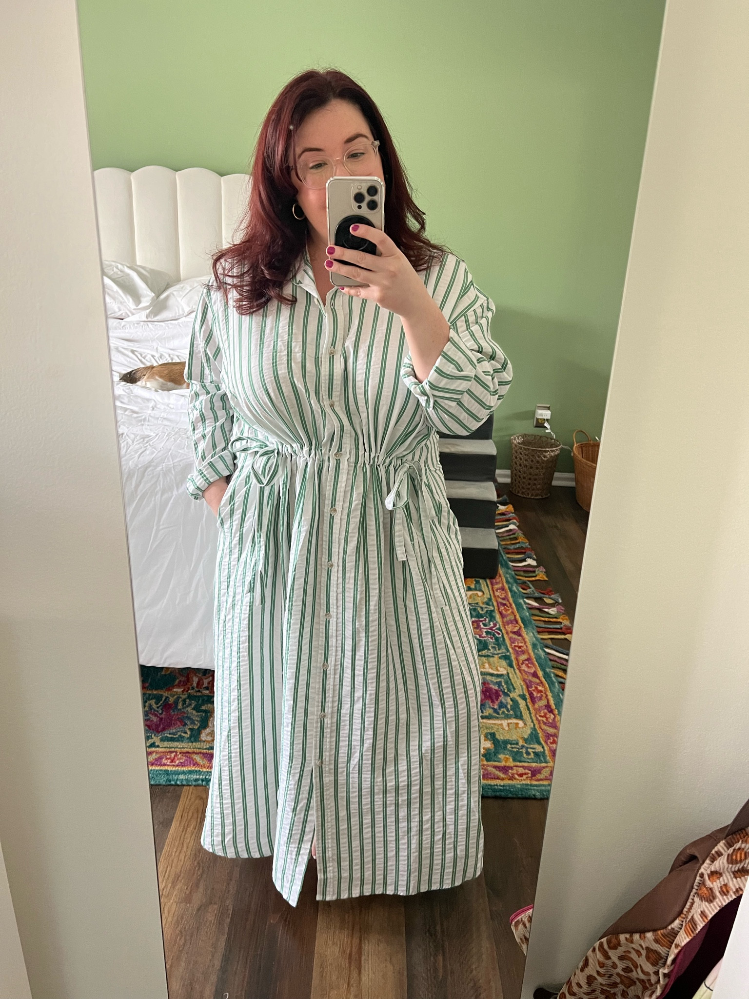 Pretty spring striped dress - size down! 

#LTKmidsize #LTKplussize #LTKfindsunder50