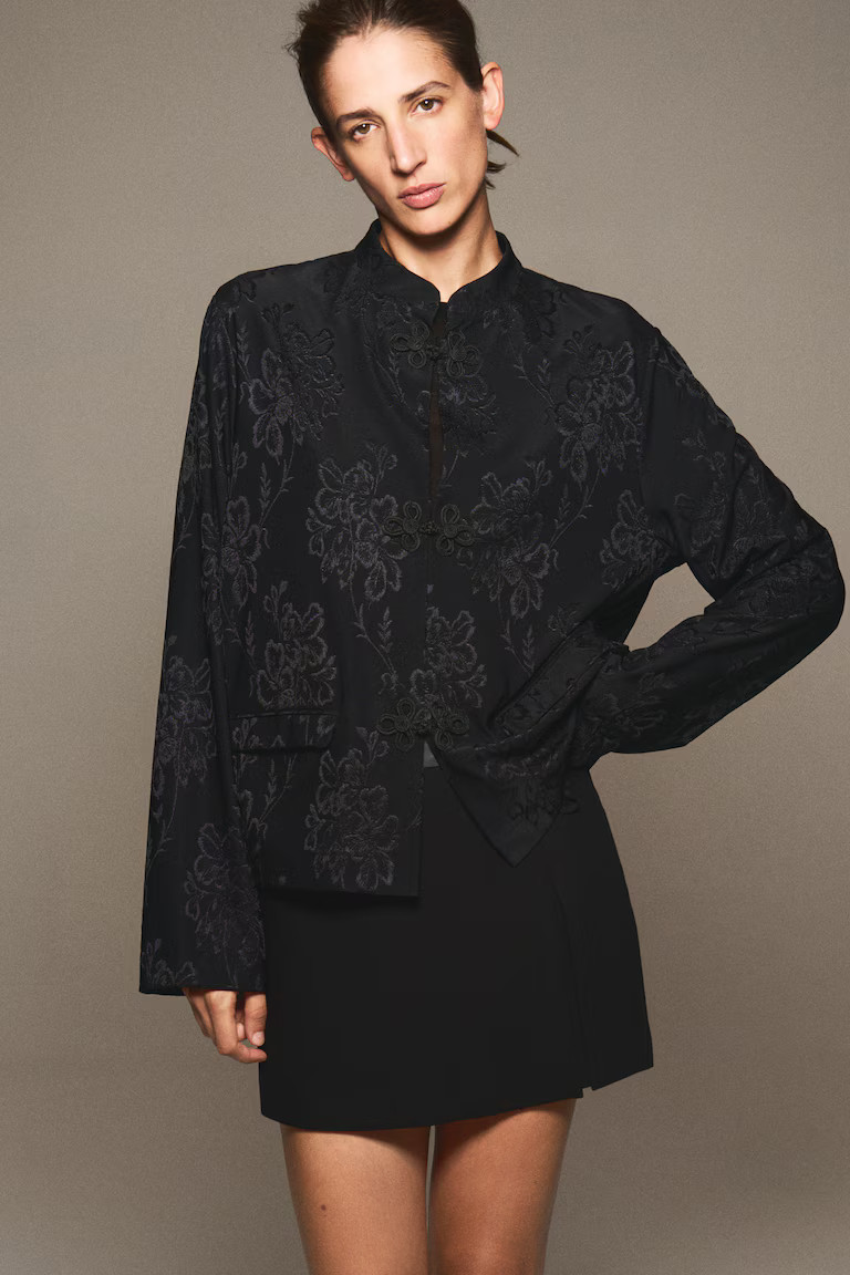 Jacquard-jersey knot-button jacket | H&M (UK, MY, IN, SG, PH, TW, HK)