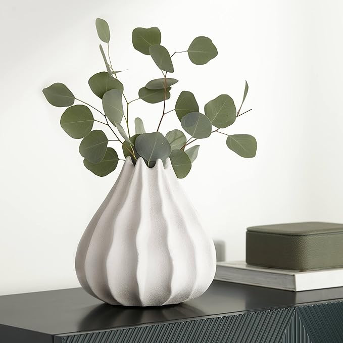 Kensington Hill Gilroy 9" High Matte White Organic Pod Decorative Vase | Amazon (US)
