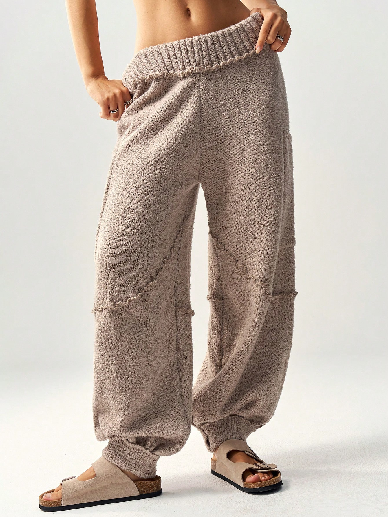 Bohemela High Waist Loose Baggy Sweater Pants With Cinched Ankles For Women, Suitable For Vacatio... | SHEIN