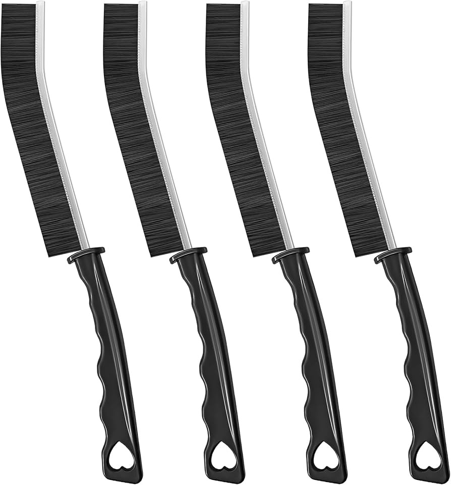 4TH Multi-Purpose Hard Bristle Crevice Cleaning Brush -Deep Reach Gap Cleaning Tool for Household Use -Versatile, Durable, Thin Brush to Clean Tight Spaces -4 Pcs, Black | Amazon (US)