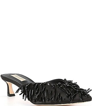 Antonio Melani x Elizabeth Damrich Babe Satin Ornamented Mules - 5 | Dillard's