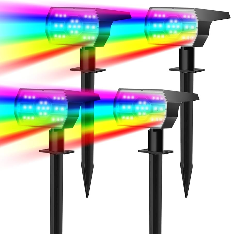 Solar Color Changing Lights, 7 Lighting Modes Solar Lights Outdoor Waterproof IP68, Multicolor RG... | Amazon (US)