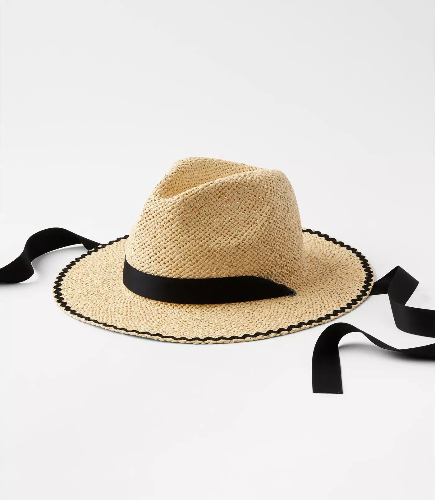 Ribbon Trim Straw Fedora | LOFT | LOFT