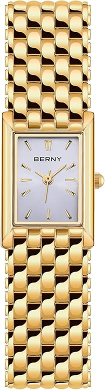 BERNY Gold Watches for Women Updated Ladies Quartz Wrist Watches Stainless Steel Band Womens Smal... | Amazon (US)