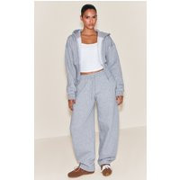 Grey Marl Barrel Leg Sweatpants | PrettyLittleThing US