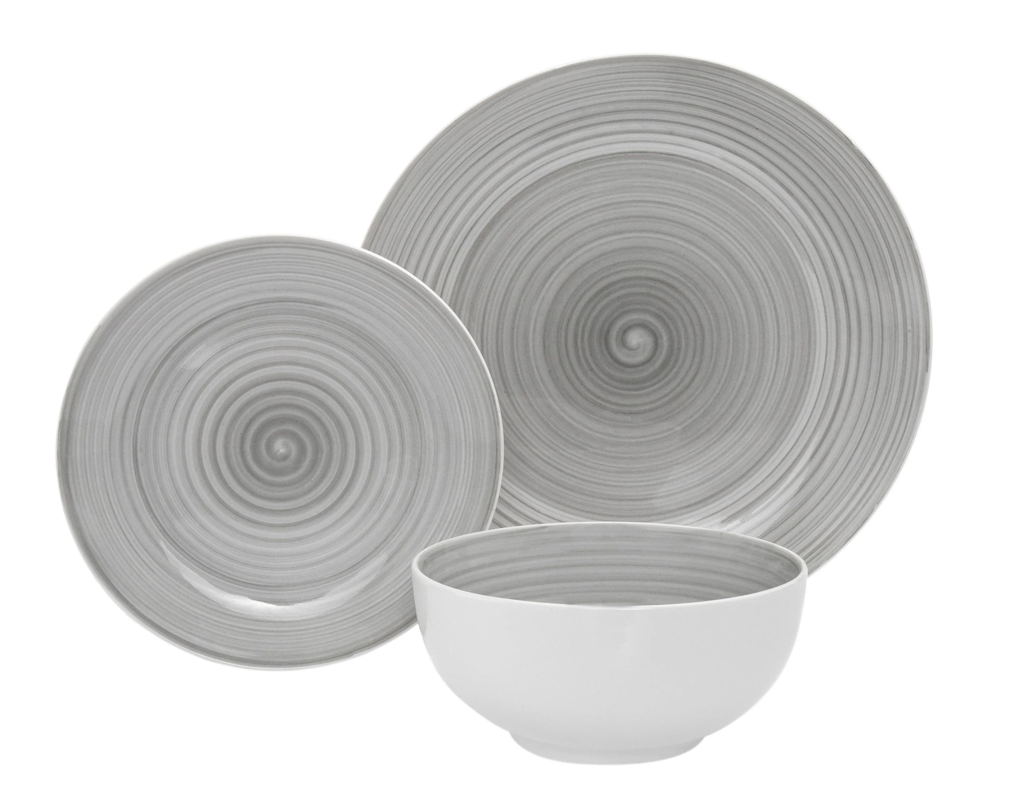 Spiral Porcelain 12-Piece Dinnerware Set | Ashley Stark Home