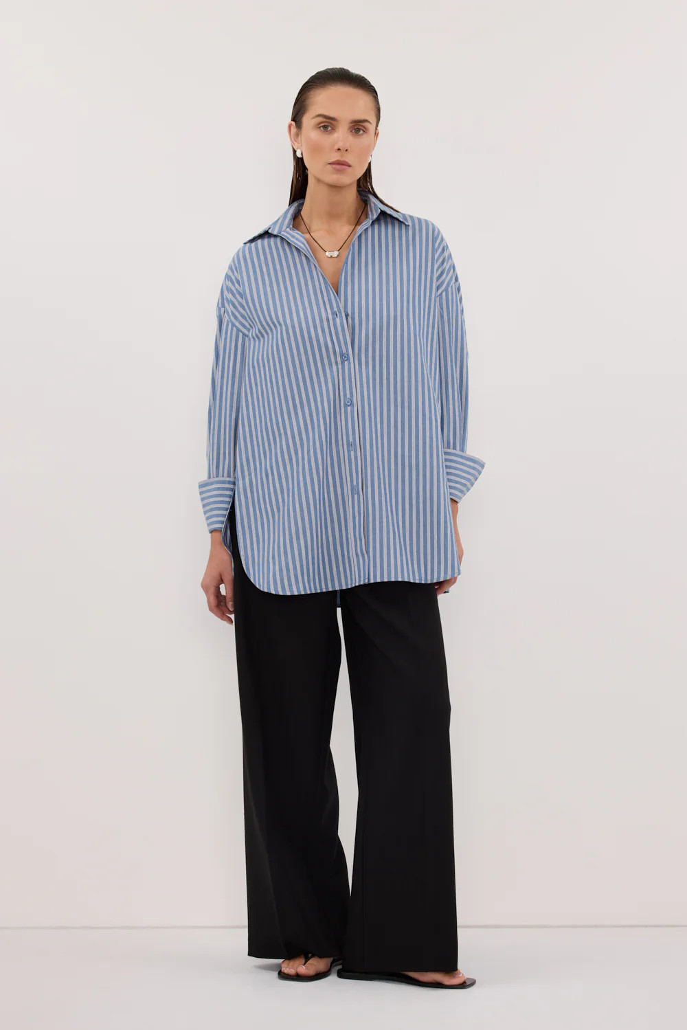 GRACIE BLUE STRIPE SHIRT | DISSH