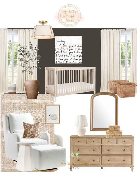 Gorgeous gender neutral nursery, light wood crib, glider, dresser changing table, beige rug

#LTKbump #LTKhome #LTKbaby