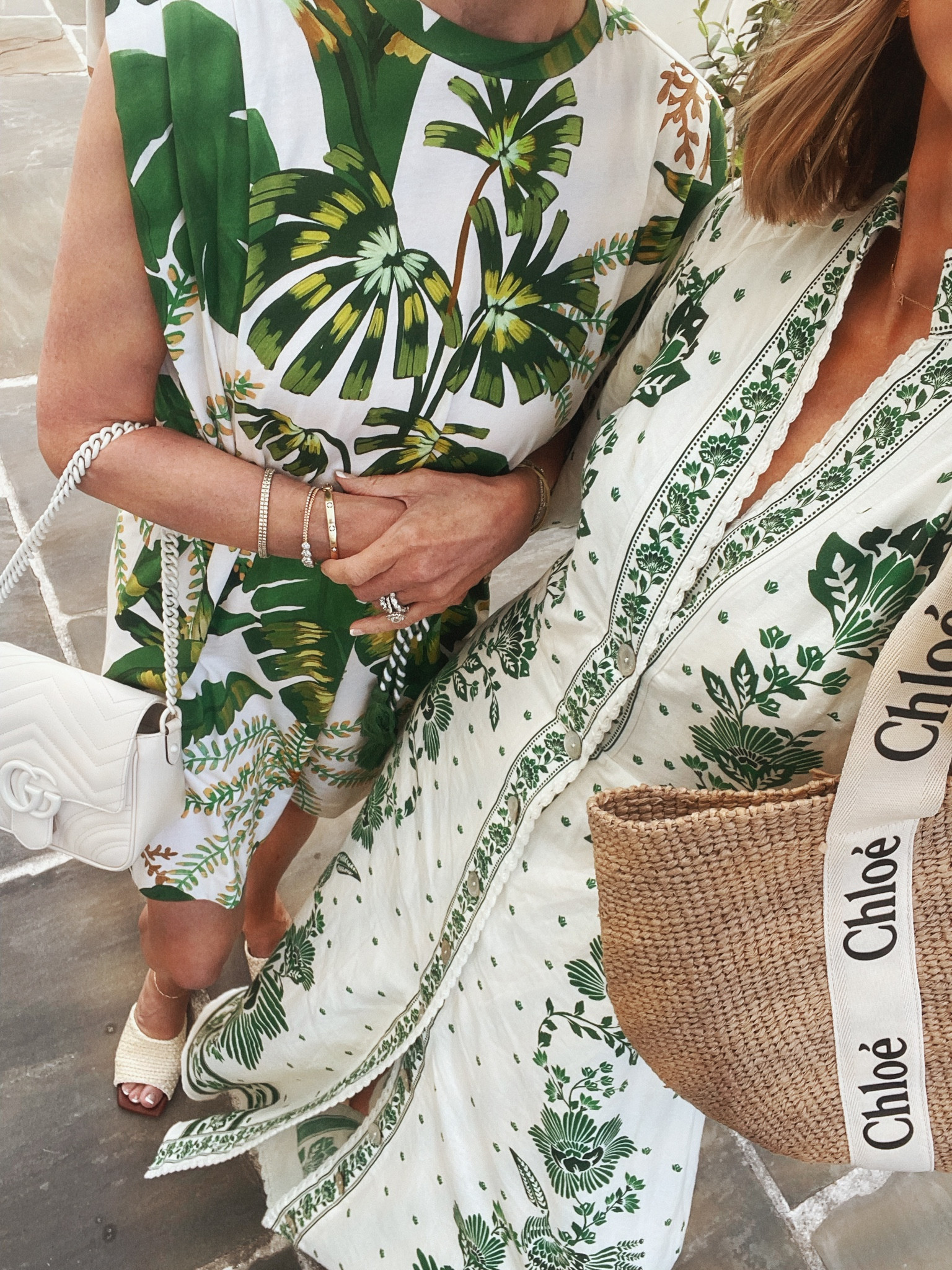 Spring summer dresses worn by myself and my mother. My mom is 5'4 and wearing size xs and I'm 5'7 for reference wearing size small 