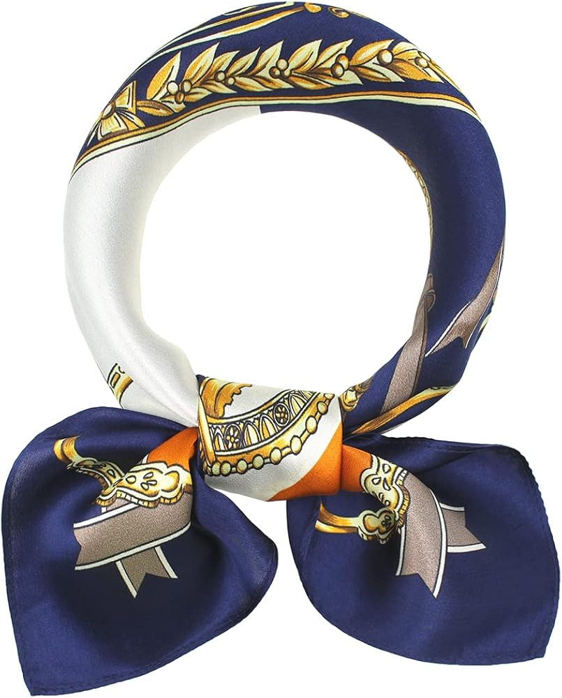 ANDANTINO 100% Mulberry Silk Scarf -21” Lightweight Square Neckerchief – Breathable Digital P... | Amazon (US)