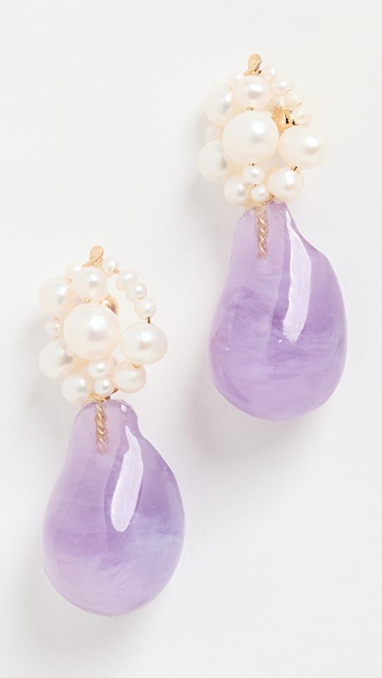 Freshwater Pearl & Resin Earrings | Shopbop