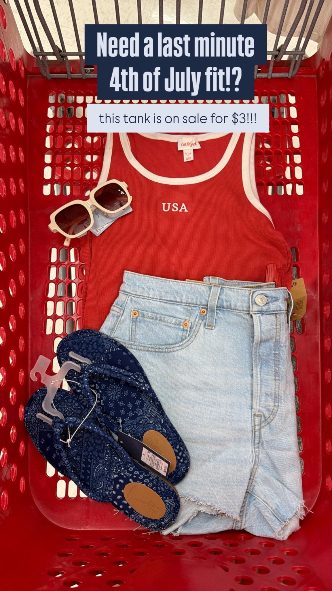 Need a last-minute Fourth of July outfit? ❤️🤍💙

This little $3 tank is too good to pass up. Pair it with denim shorts, comfy sandals, and a few fun accessories and you’ve got an easy holiday outfit without spending a fortune. The kind of find I immediately toss in my cart.

Size XS, 5’3 for reference

#TargetStyle #TargetFinds #FourthOfJulyStyle #4thOfJulyOutfit #TargetDeals #TargetFashion #LTKStyle #LTKFinds #AffordableFashion #TargetCircleWeek