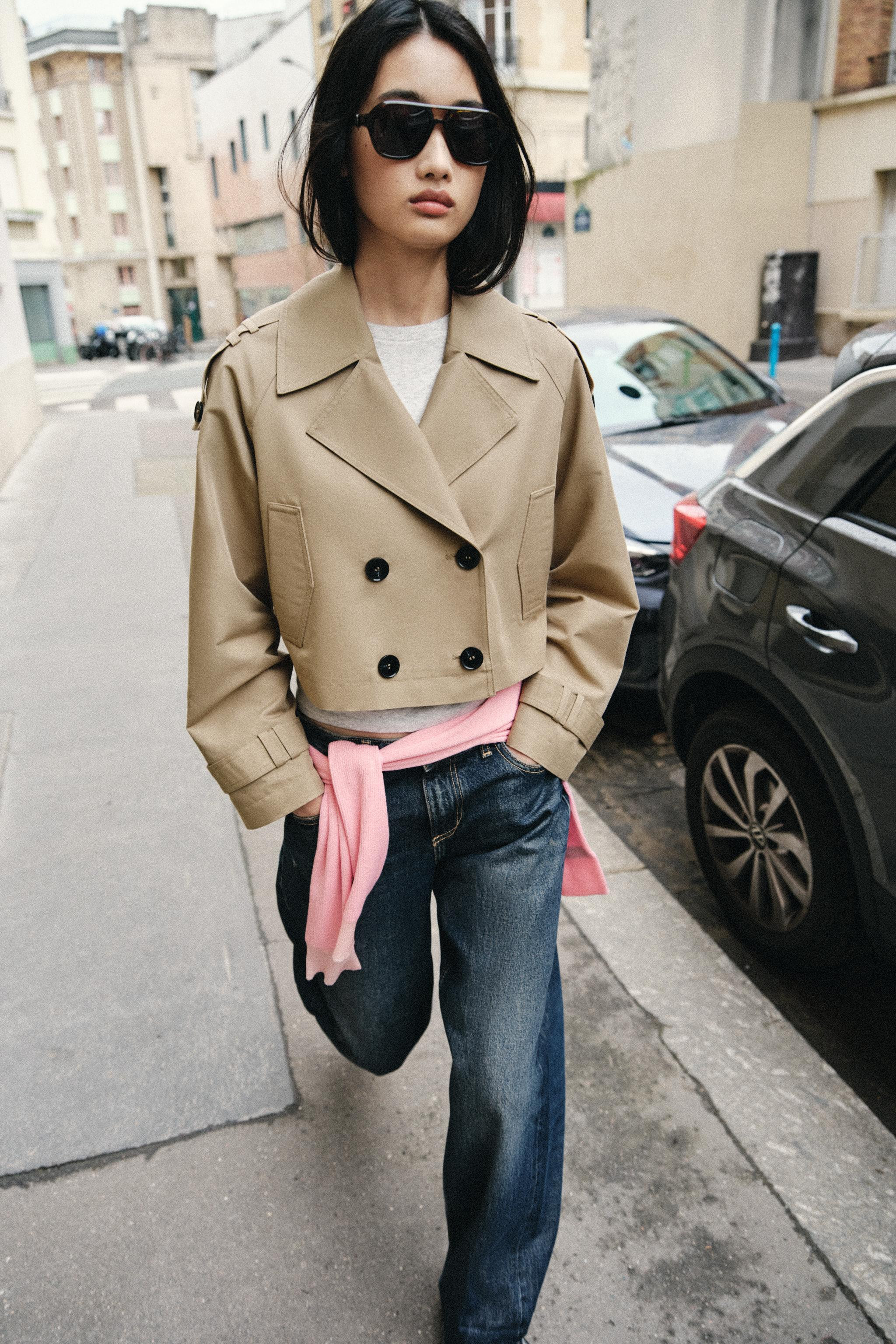 CROPPED CROSSOVER TRENCH COAT | Zara US