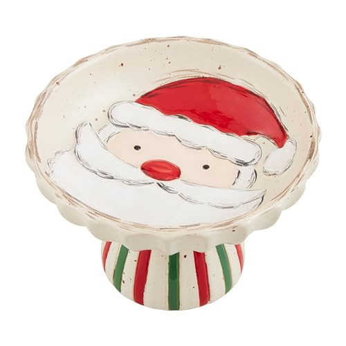 Mud Pie Santa Farm Pedestal Candy Dish Serving & Salad Bowls, 4 1/4" x 5 1/2", MULTI | Amazon (US)