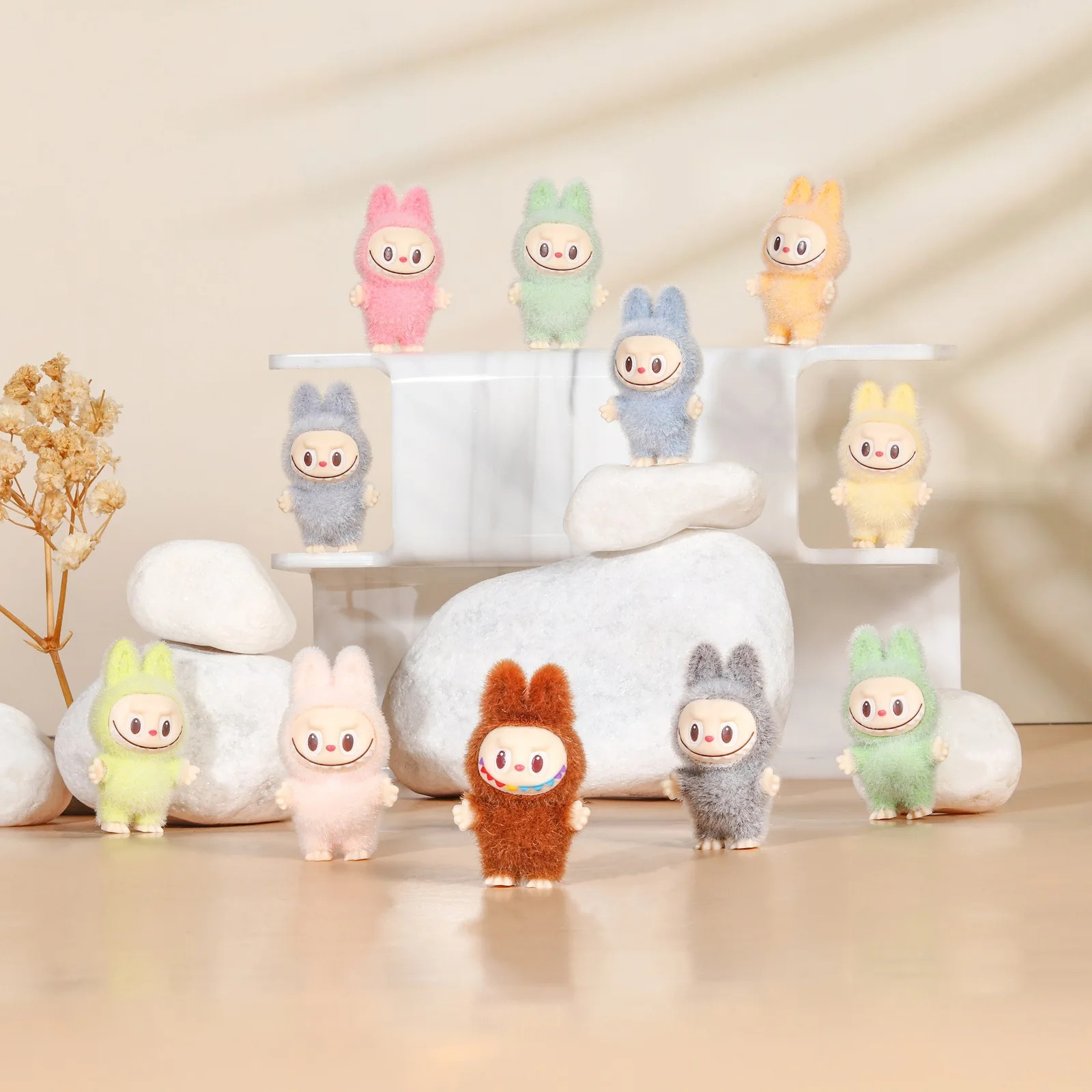 10pcs Mini Cute Labubu Doll Flocking Vinyl Kawaii Doll Pendant Accessories Ornament Desktop Decor... | AliExpress (US)