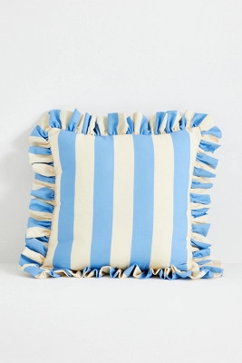 Maeve by Anthropologie Striped Ruffle Indoor/Outdoor Pillow | Anthropologie (US)