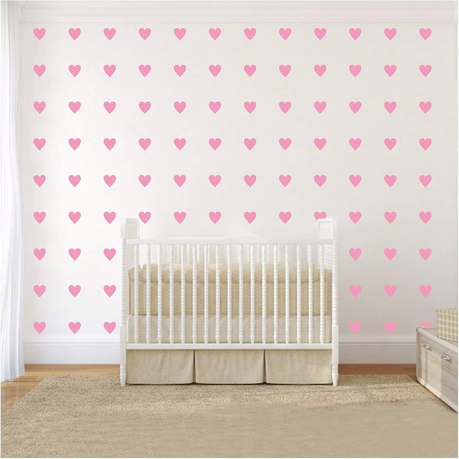 2inchx100 Pieces DIY Heart Wall Decal Vinyl Sticker for Baby Kids Children Boy Girl Bedroom Decor... | Amazon (CA)