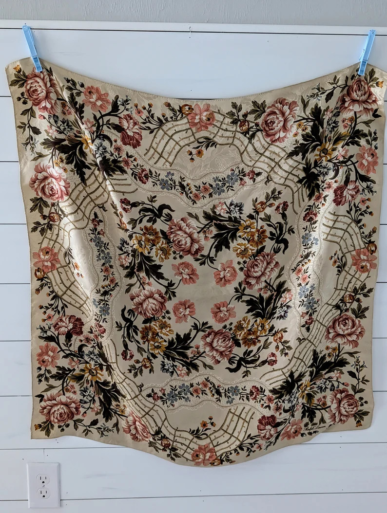 Vintage Ralph Lauren Silk Floral Scarf | Etsy (US)